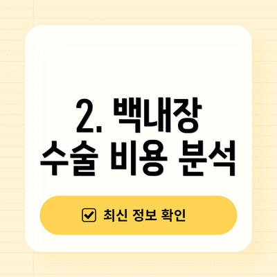 2. 백내장 수술 비용 분석