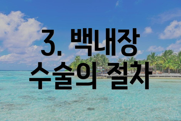 3. 백내장 수술의 절차