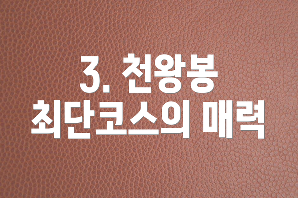 3. 천왕봉 최단코스의 매력