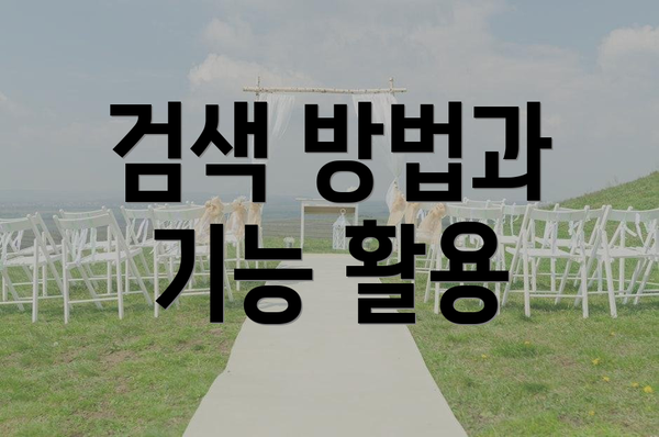 검색 방법과 기능 활용