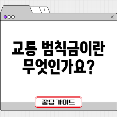 교통 범칙금이란 무엇인가요?