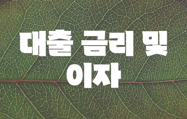 대출 금리 및 이자