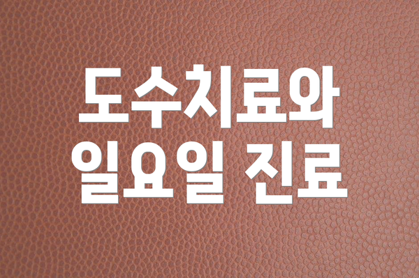 도수치료와 일요일 진료