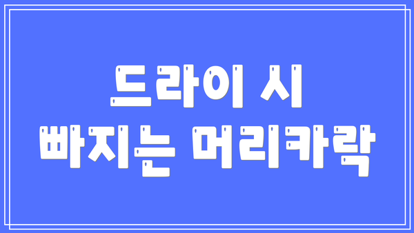 드라이 시 빠지는 머리카락