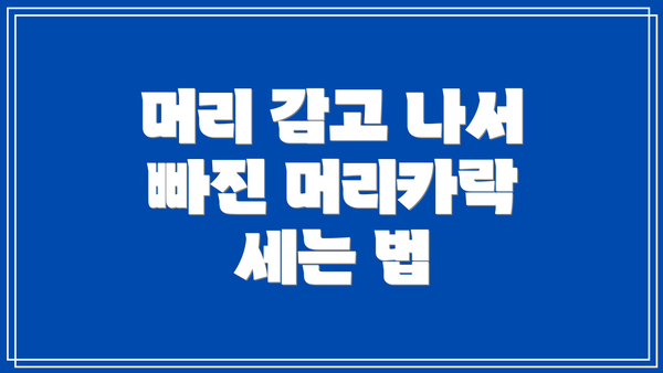 머리 감고 나서 빠진 머리카락 세는 법