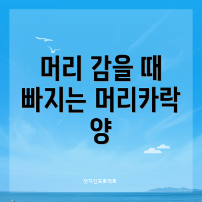 머리 감을 때 빠지는 머리카락 양