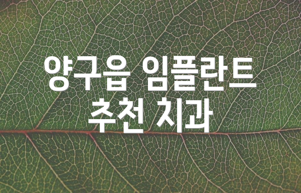 양구읍 임플란트 추천 치과