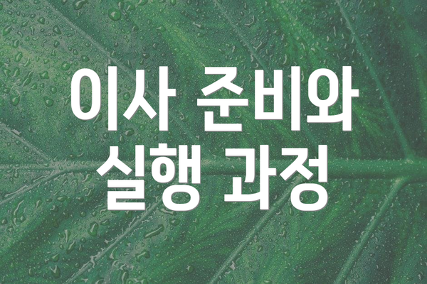 이사 준비와 실행 과정