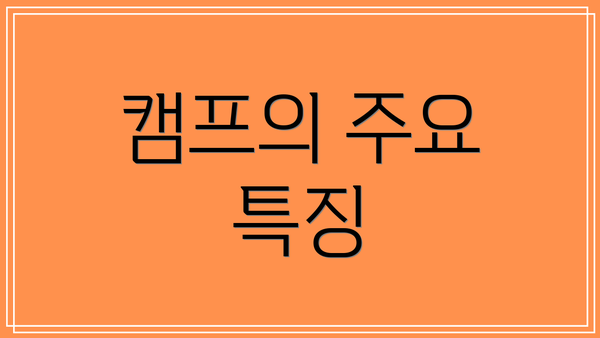 캠프의 주요 특징