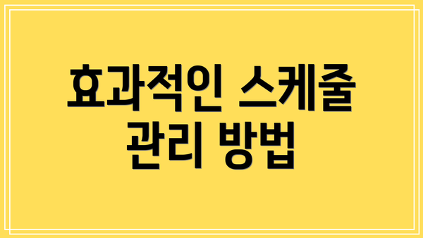 효과적인 스케줄 관리 방법