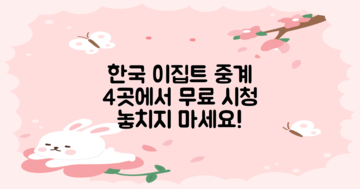 한국 이집트 축구 중계, 어디서 봐야 할지 막막하신가요? 4곳에서 무료 시청 가능성 확인!