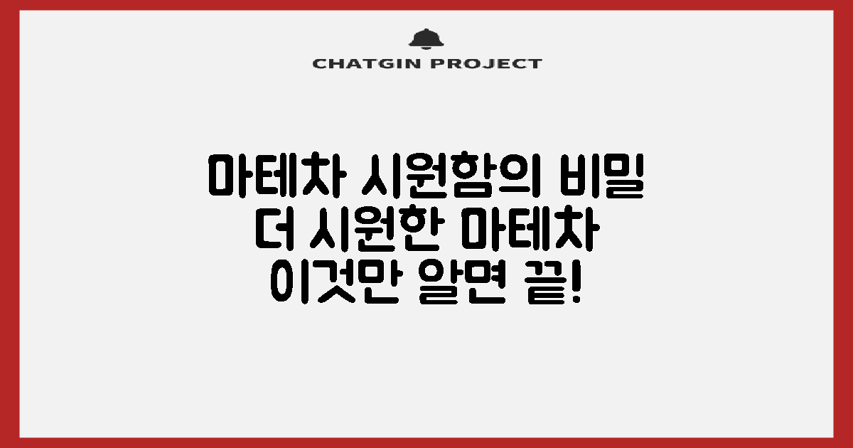 마테차, 알고 마시면 더 시원하지 않을까?