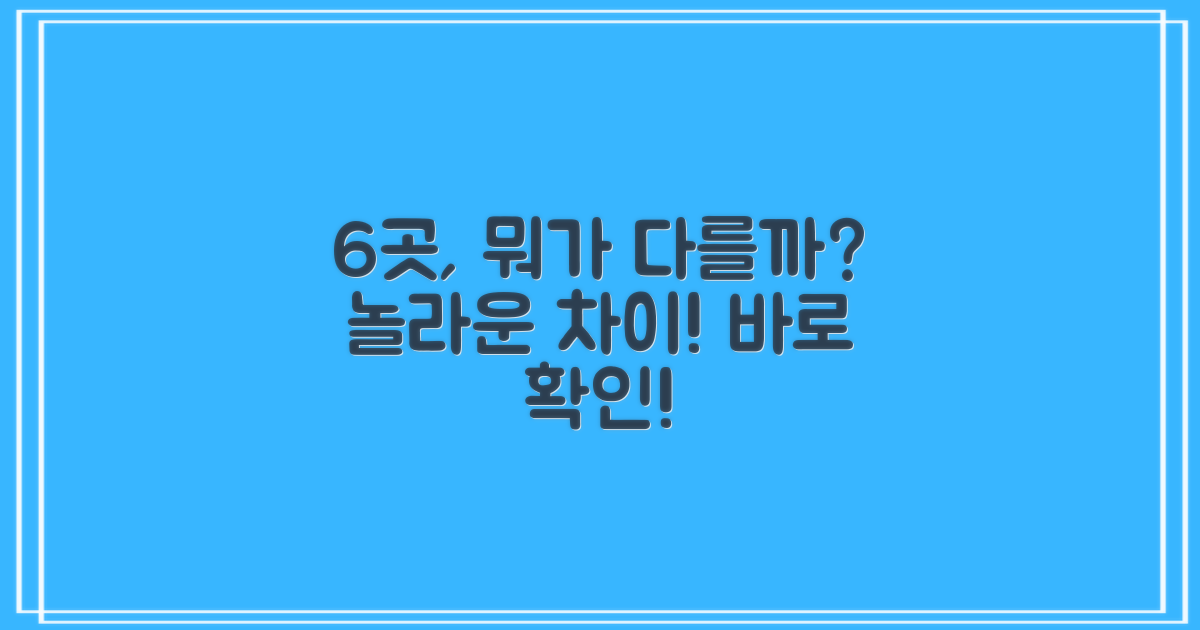 6곳, 무엇이 다를까?
