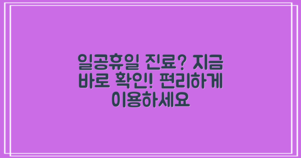 일요일/공휴일, 진료 가능 여부 확인