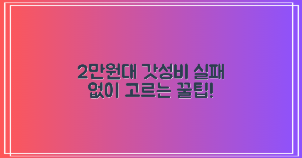 2만원대 가성비 제품 고르는 법