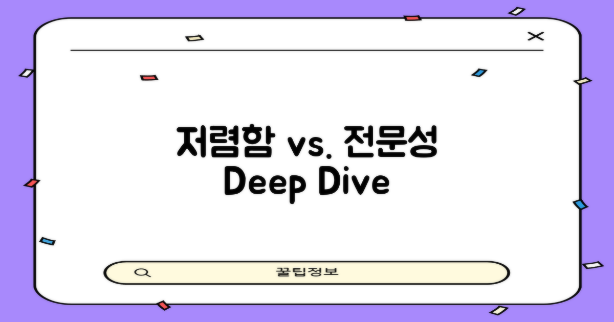 저렴함 vs. 전문성 해부
