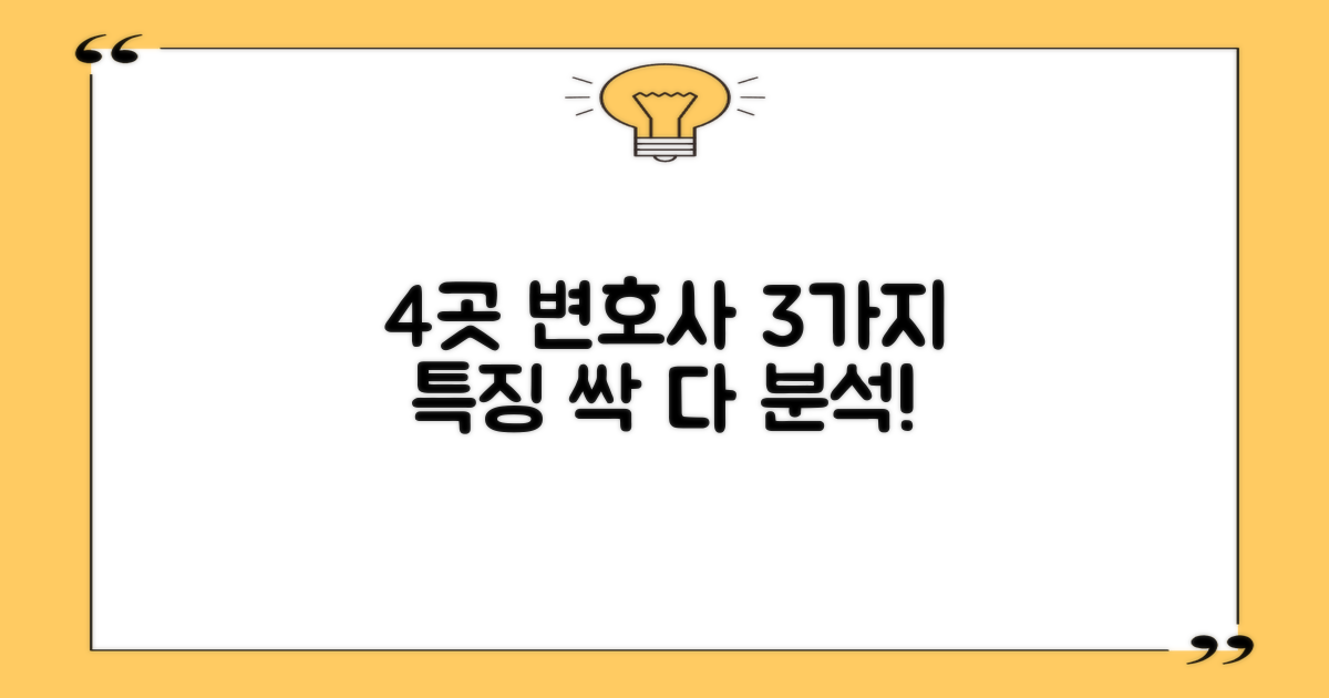 4곳 변호사 3가지 특징