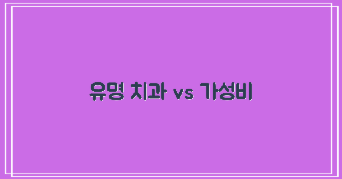 유명 치과 vs 가성비