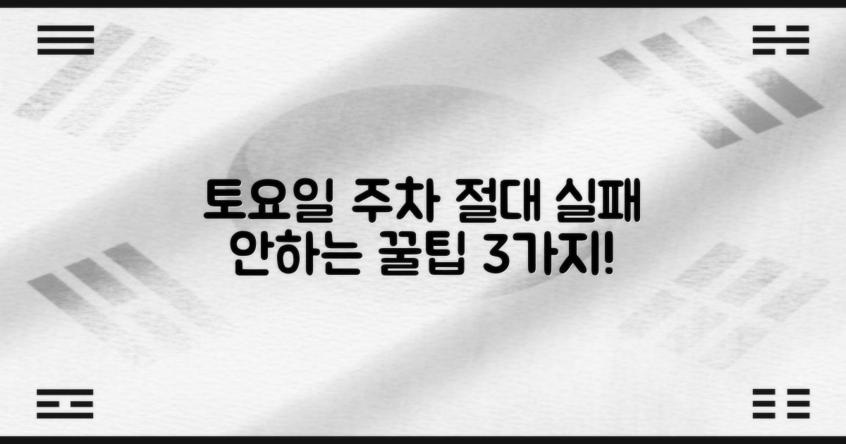 토요일 주차 3가지 핵심 팁