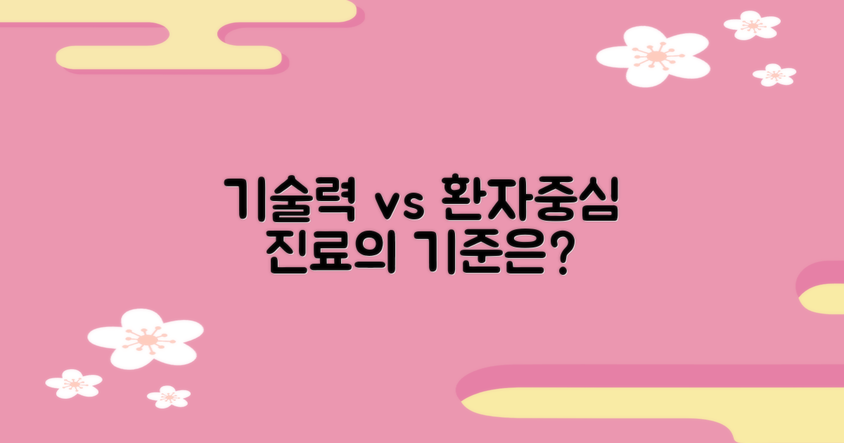 기술력 vs 환자 중심, 진료 기준