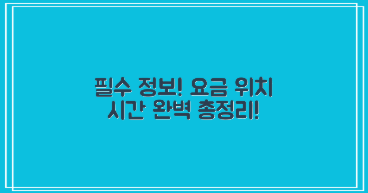 요금, 위치, 운영시간 완벽정리