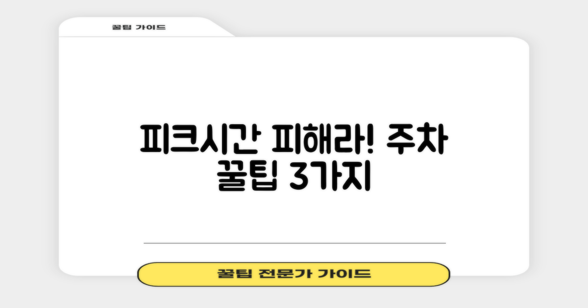 피크시간 피하기! 주차 팁 3가지