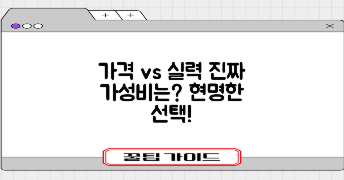 가격 vs 실력: 현명한 선택