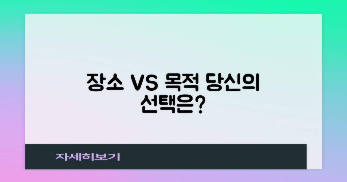장소 vs 목적 선택