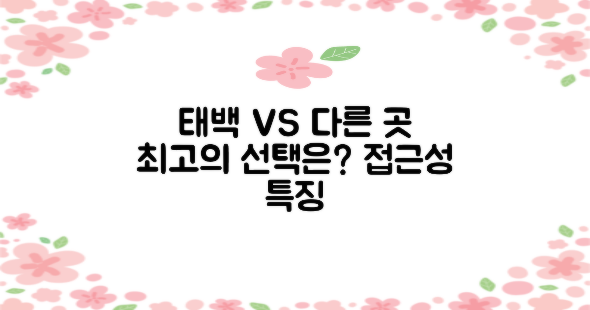 태백 vs 타 지역, 접근성 및 특징