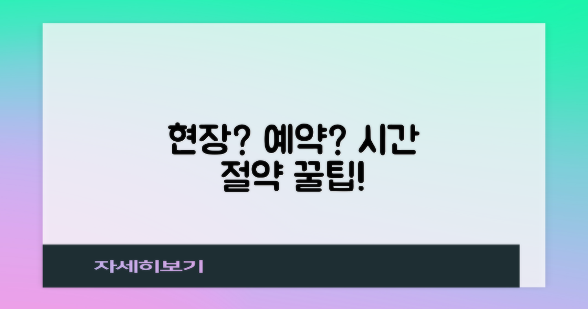 현장 방문 vs 예약, 시간 절약법