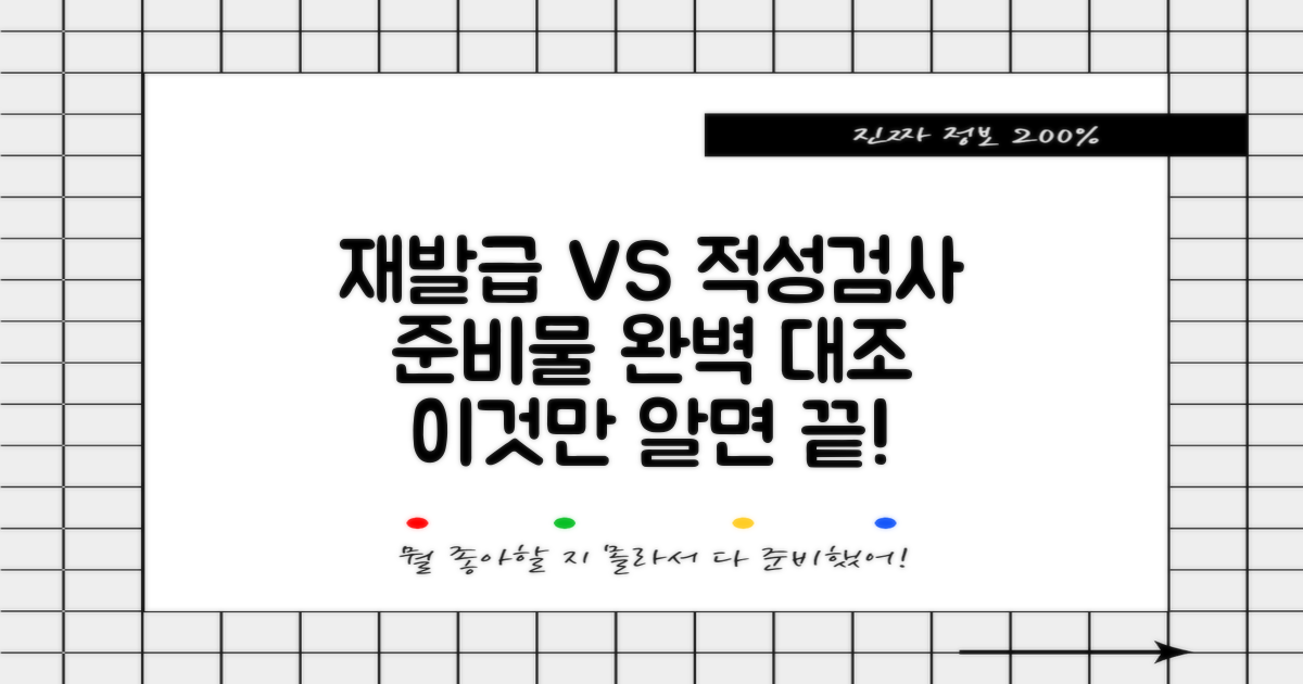 재발급 vs 적성검사, 준비물 대조