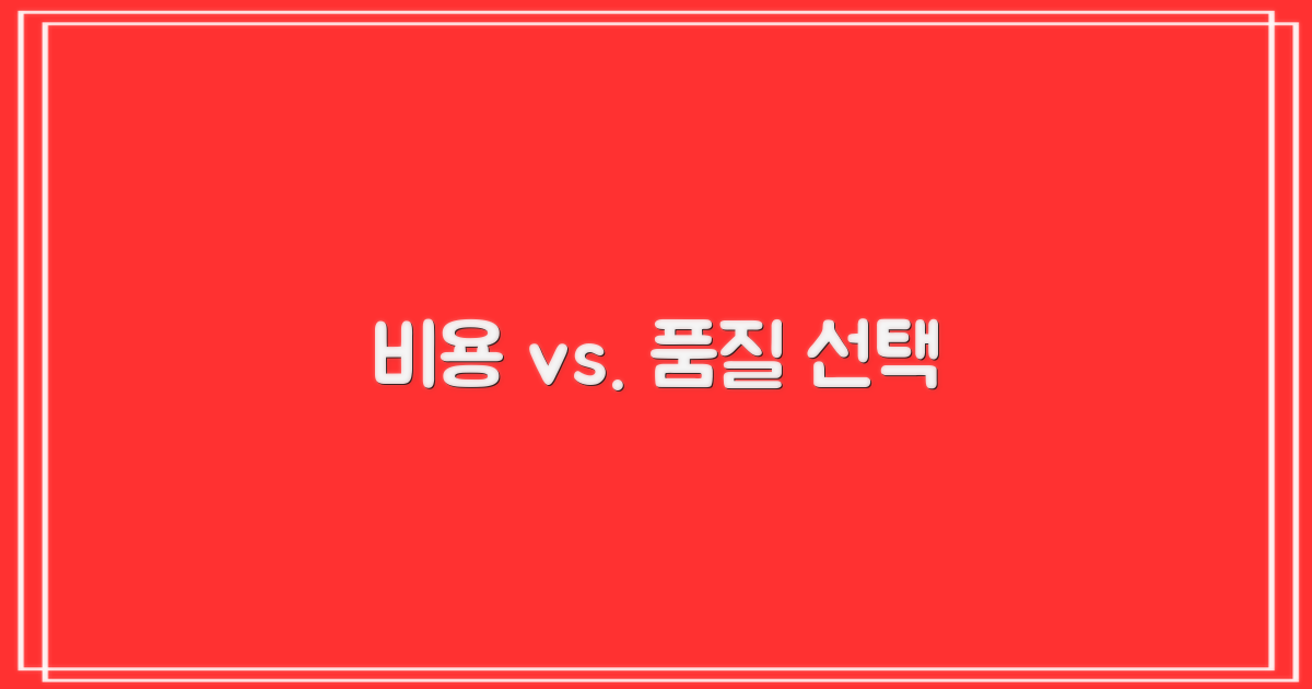 비용 vs. 품질 선택